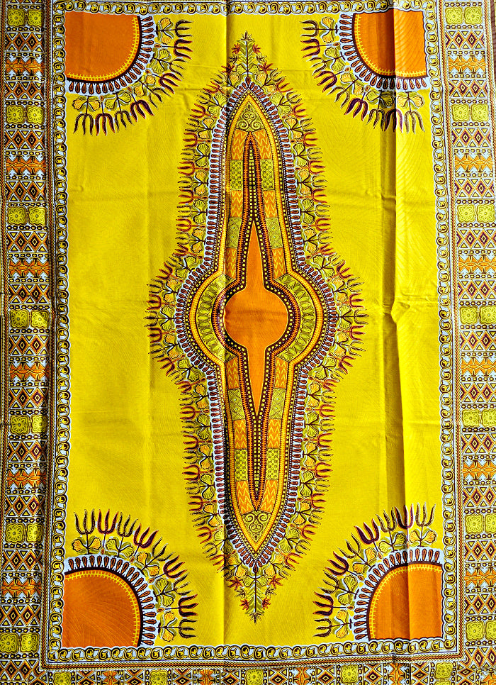 Tissu Dashiki Ankara jaune yards – Reflektion Design