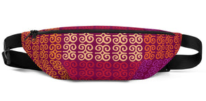 purple orange african print waist bag