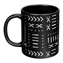 mud cloth african pattern coffee mug in black and white