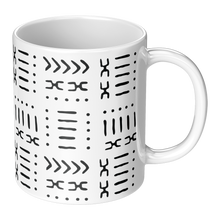 11_oz_White_Black_African_Pattern_Mud_cloth pattern coffee mug