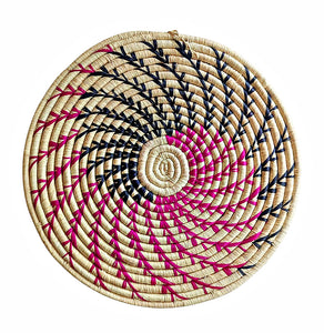 Woven Trivet Table Mat – Pink Spiral Design