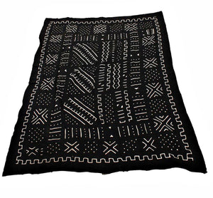 Extra Large Black White Mud Cloth Fabric A