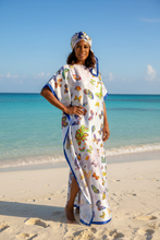 Botanical Butterfly Silky Kaftan Dress