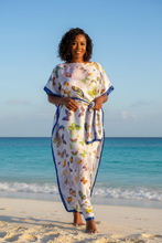 Botanical Butterfly Silky Kaftan Dress