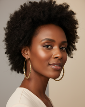 Sheba Gold Tone Hoop Earrings With Beads