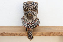 Black & White Beaded Cowrie African Mask