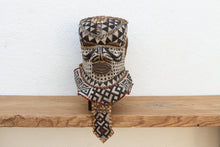 Black & White Beaded Cowrie African Mask