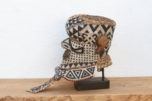 Black & White Beaded Cowrie African Mask