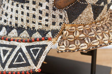 Black & White Beaded Cowrie African Mask