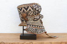 Black & White Beaded Cowrie African Mask
