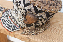 Black & White Beaded Cowrie African Mask