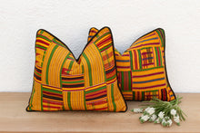 Set of Two Traditional Vintage African Kente Pillow Covers