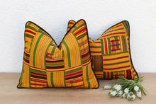 Set of Two Traditional Vintage African Kente Pillow Covers