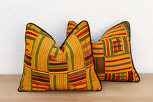 Set of Two Traditional Vintage African Kente Pillow Covers