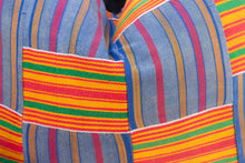 Set of 2 Vintage African Kente Pillow Covers Blue