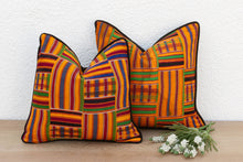 Set of Two, Asante Vintage African Kente Pillow Covers