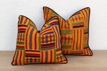 Set of Two, Asante Vintage African Kente Pillow Covers