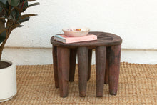Vintage Biophilic Style Carved African Wood Table