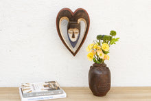 Vintage Carved African Mask, Ritural Heart