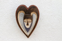 Vintage Carved African Mask, Ritural Heart