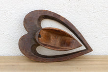 Vintage Carved African Mask, Ritural Heart