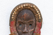 Original Ceremonial African Wood Cowrie Mask