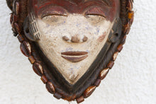 Red & White Painted African Chokwe Mask