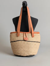 Handwoven Kenyan Kiondoo Sisal Shoulder Bag – Natural Leather Handles