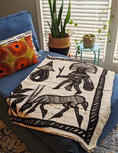 Village Life Korhogo Fabric Wall Art