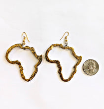 Hammered Brass Africa Shaped Earrings