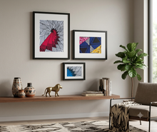 Frame Free Matted African Print Fabric Abstract Wall Art Set of 3