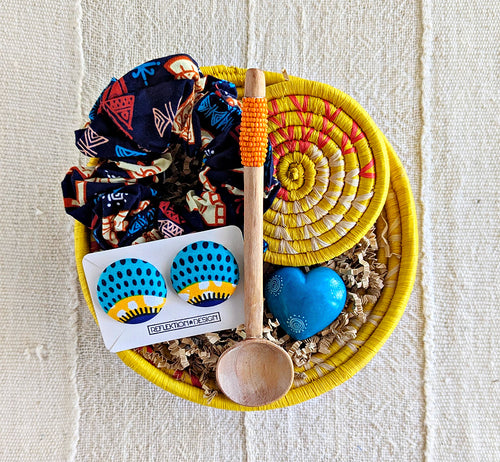 Small Afrocentric Gift Basket For Her - Yellow