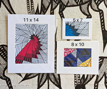 Frame Free Matted African Print Fabric Abstract Wall Art Set of 3
