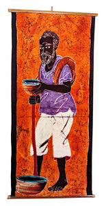 African Male Batik Fabric Wall Art