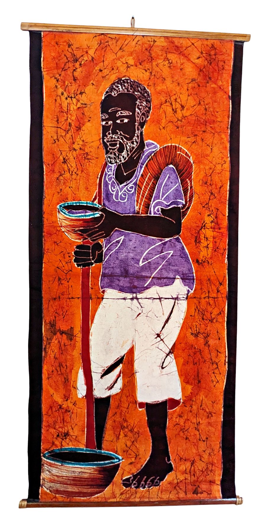 African Male Batik Fabric Wall Art