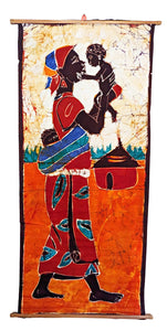 Mother & Child Batik Fabric Wall Art A
