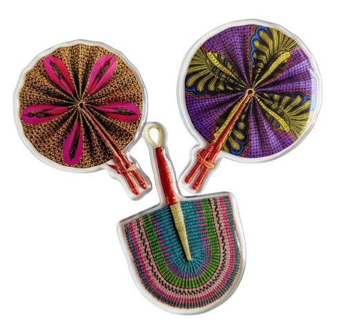 Colorful acrylic african fan fridge magnets