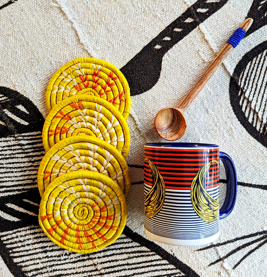 Fulani Coffee Mug Coasters Spoon Gift Set