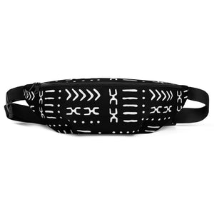 Black Mud Cloth Pattern Fanny Pack