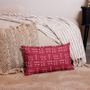 red white african pattern pillow