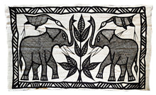 2 Elephants Korhogo Cloth Fabric Wall Art