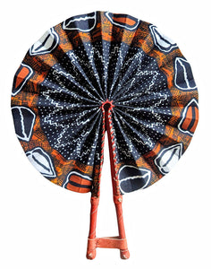 Éventail en tissu Kente Ankara rouge bleu vert