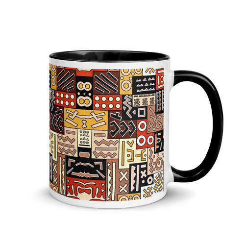 Black Brown Tribal Pattern Coffee Mug