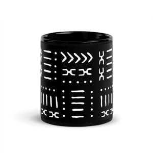 Black White Mud Cloth Pattern Coffee Mug 11 oz