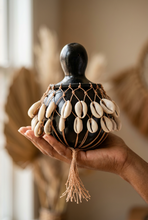 {Pre Order} Small Black African Gourd Shekere Instrument Cowrie Shells