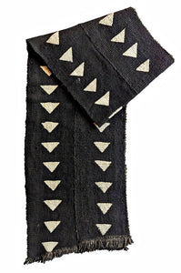 Black Mud Cloth Fabric Table Runner/Scarf Triangles