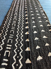 Black White Mud Cloth Fabric Table Runner/Scarf Triangles