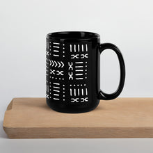 15 oz Black White Mud Cloth Pattern Coffee Mug