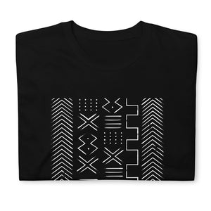 Black White Mud Cloth Pattern Short-Sleeve Unisex T-Shirt