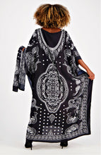 Kaftan Black White Paisley Tunic